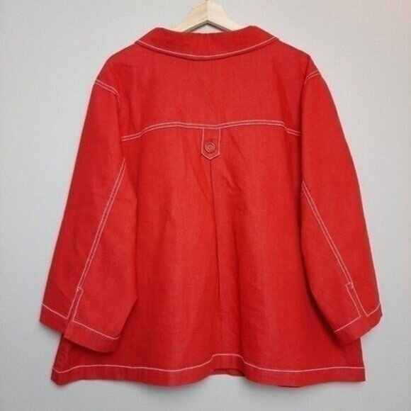 PENNINGTONS / Red Light Coat Shacket 3/4 Sleeve PLUS Sz 26 - Picture 5 of 7